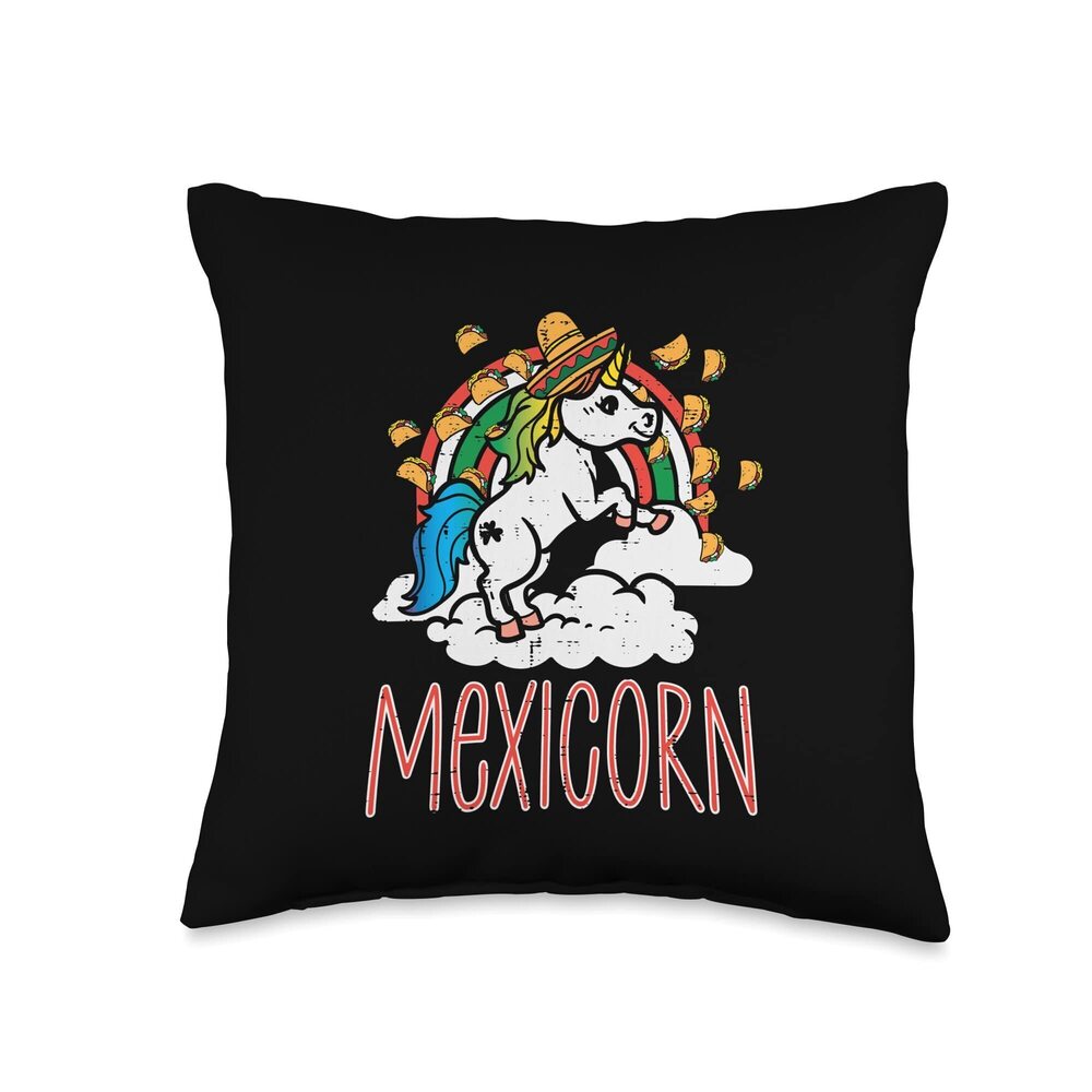 4877 Mexicorn Mexican Unicorn Cinco De Mayo Toddler Girls Kids Throw Pillow